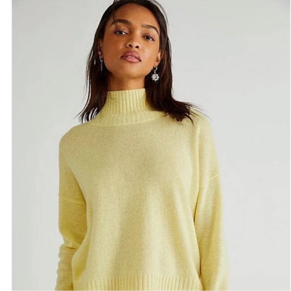 Free People Poppy Cashmere Sweater Size Large Yellow